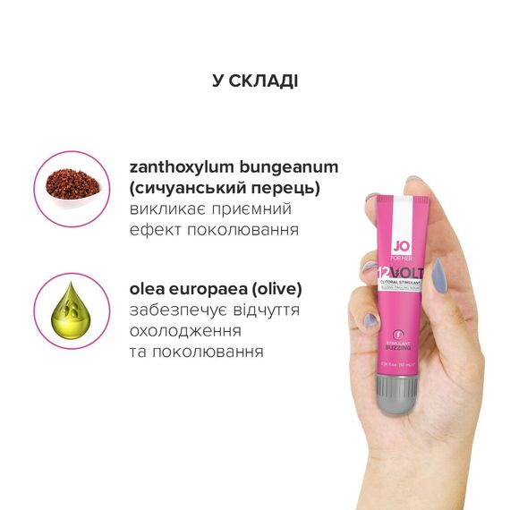 Возбуждающий гель для клитора JO 12VOLT (10 мл) с эффектом пульсации и разогрева | Зображення 4
