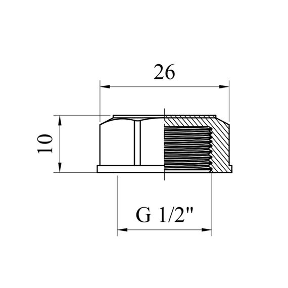 Заглушка усиленная LexLine 1/2" РВ никелированная НК1001-Вн | Зображення 1