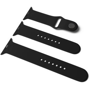Силіконовий ремінець для Apple Watch Sport Band 38 / 40 / 41 (S/M & M/L) 3 pcs Чорний / Black