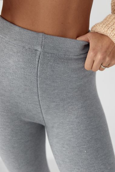 Трикотажні лосини з начосом - сірий цвет, ONE SIZE (є розміри) | Зображення 3