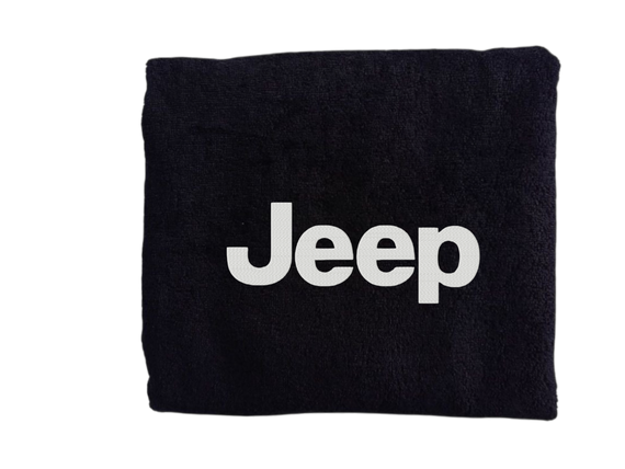 Полотенце с вышивкой махровое для лица 50*90 черный автомобилисту джип JEEP 00451