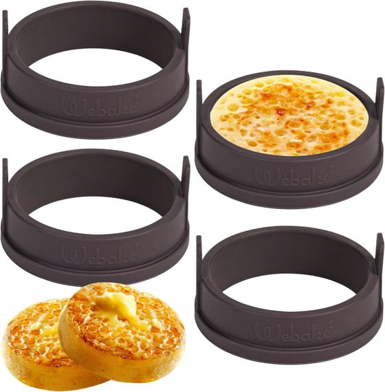 Силіконові кільця для яєць, панкейків, форма для англійських мафінів, оладок, набір 4 шт 9 см, для сковороди та духовки