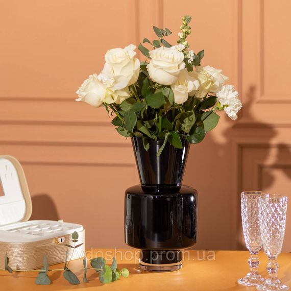 Ваза з кольорового скла для квітів 31 см декоративна ваза для декору та інтер'єру 4 л Чорна HP-10-33 | Зображення 1