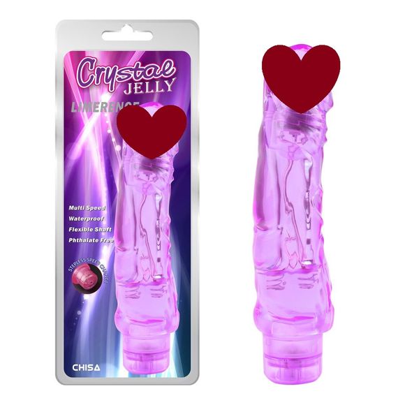 Вібромасажер Chisa Crystal Jelly Limerence з яскраво вираженою головкою, фіолетовий Sex Aura