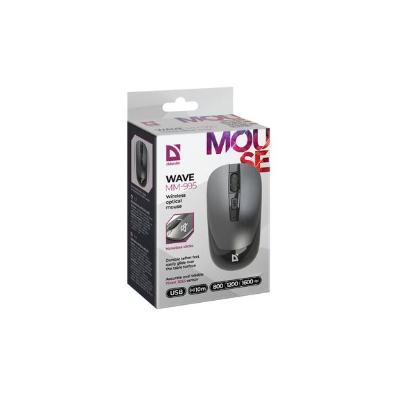 Мишка Defender Wave MM-995 Silent Wireless Grey (52993) | Зображення 4