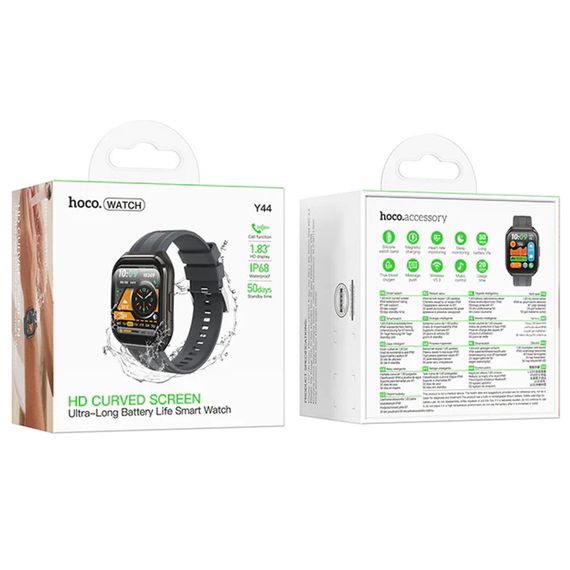 Смарт-годинник Hoco Y44 Smart sports watch (call version) Black | Зображення 3