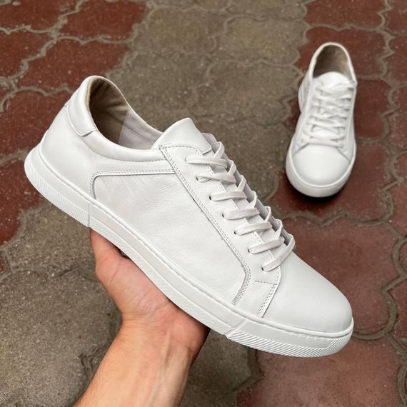 Белые кожаные кеды Berg 48 размер