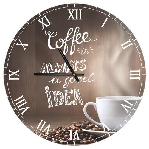 Часы настенные круглые Coffee is always a good idea 36 см (CHR_P_15M044) | Зображення 1