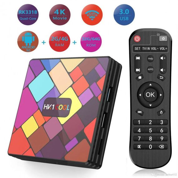 Смарт приставка (Smart TV) медиааплеер  с 4-х ядерным процессором на Andorid 8.1 с HDR и 4K/60fps XPROCAST HK1 2GB/16GB | Зображення 2