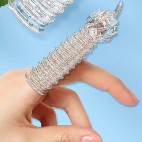 Насадки OLO (насадка с вибратором для пальца 1 шт.+ обычная насадка для пальца 1 шт.) sexstyle | Зображення 1