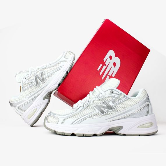 Кросівки весна літо New Balance сітка білий/срібний | Зображення 9