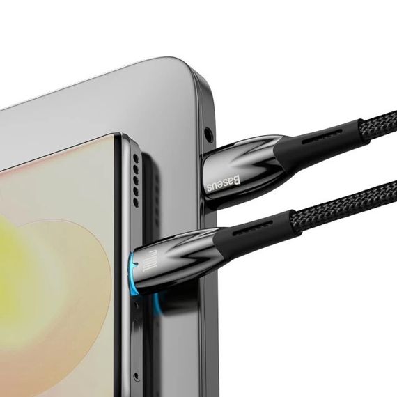 Дата кабель Baseus Glimmer Series Fast Charging Data Cable USB to Type-C 100W 1m (CADH00040) Black | Зображення 2