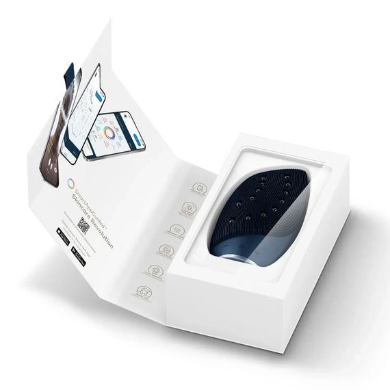 Очистительная щетка для лица GESKE Sonic Thermo Facial Brush&Face-Lifter 8в1 white, Синий | Зображення 8