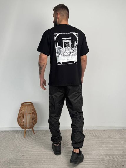 Чоловічі Спортивні штани з плащівки чорні | Зображення 2