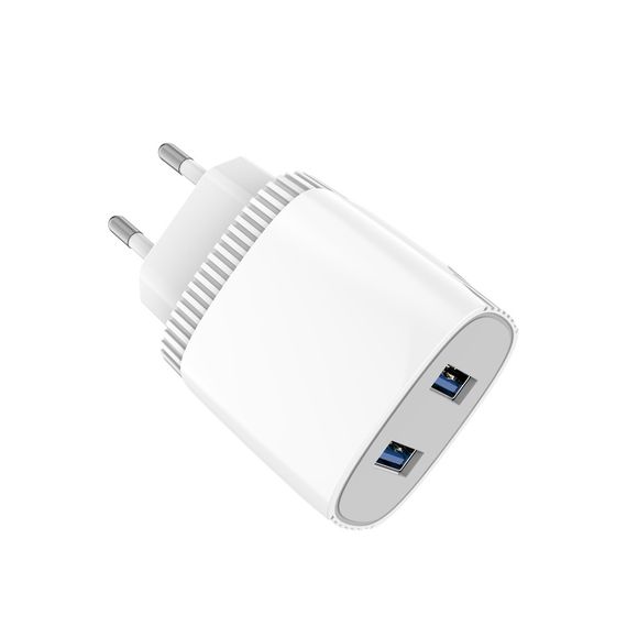 Мережевий зарядний пристрій Aspor A811 (2USB/2.4 A) + USB-кабель Type-C-білий | Зображення 3