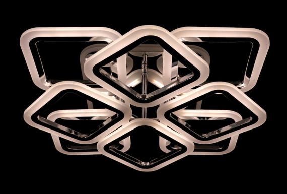 Люстра світлодіодна стельова LED світильник для квартири на стелю лед з пультом 25752 Хром 11х50х50 см. | Зображення 4