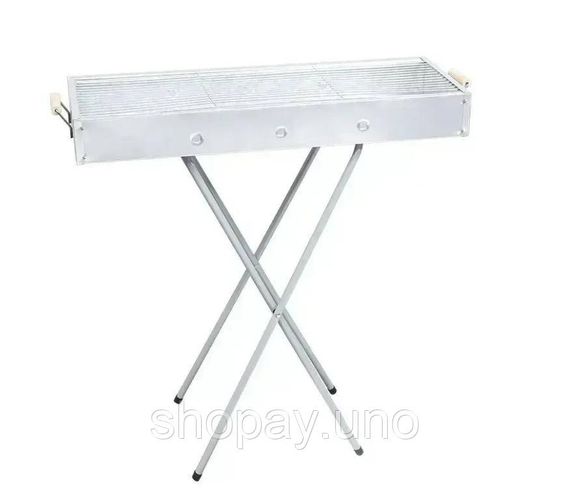 Переносний мангал барбекю гриль BARBECUE TRAY 770SS MD-008 70х30х70 см з решіткою, металевий портативний мангал | Зображення 2