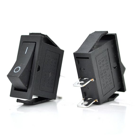 Переключатель ON-ON KCD3-102.250V AC/16A,2 контакта,Black,Q100