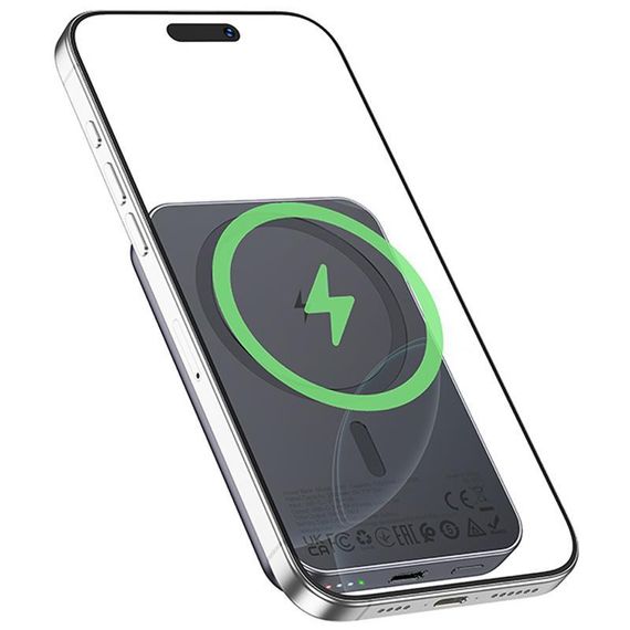 Портативное ЗУ Power Bank Hoco J160 Original с БЗУ 5000 mAh Metal gray | Зображення 2