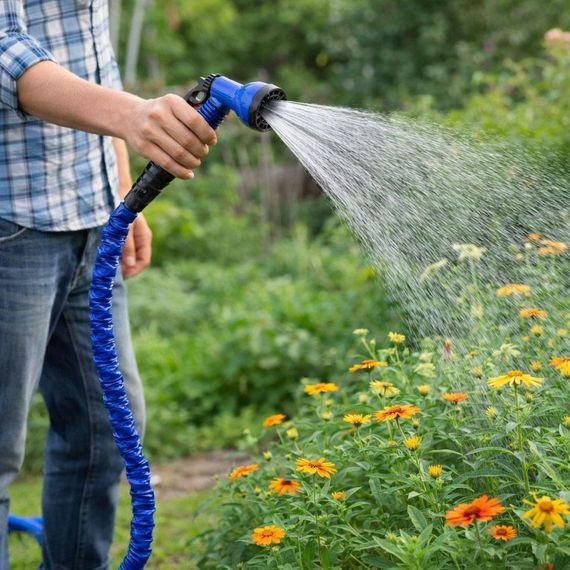 Шланг для поливання 60 м AN-621 з розпилювачем Magic Hose, Синій/ Садовий шланг поливальний | Зображення 4