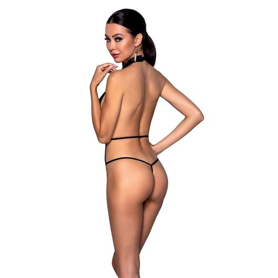 Боді-халтер з екошкіри Passion JANNIES BODY S/M black | Зображення 1