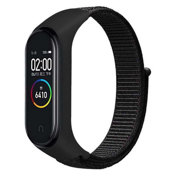 Ремінець Nylon New для Xiaomi Mi Band 3/4/5/6/7 Black