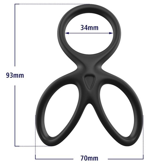 Ерекційне кільце - Triple Silicone Cock Ring Erospace Men’s Play B14 Sex Aura | Зображення 9