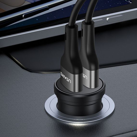 АЗП Usams US-CC114 C20 Mini 2.4A (2USB-A) Чорний | Зображення 3