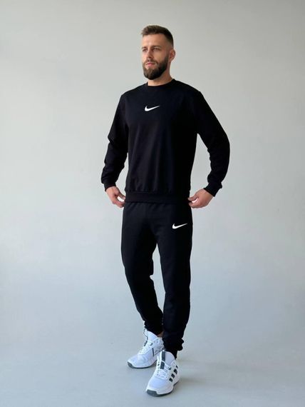 Cпортивний костюм Nike світшот лого посередині чорний | Зображення 3