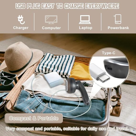 Электрический ремувер катышков GUBOOM, перезаряжаемый триммер для ткани с LED-дисплеем, для одежды и мебели | Зображення 4