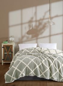 Муслінове покривало Moss Ivory Muslin 230 х 250 см. Yesil