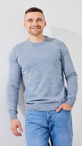 Джемпер однотонний чоловічий GENUA G01205-0002 6XL Джинсовий shop (2000999471421)