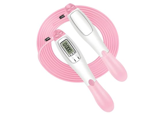 Швидкісна скакалка з лічильником EasyFit білий-рожевий (EF-1916-WP)