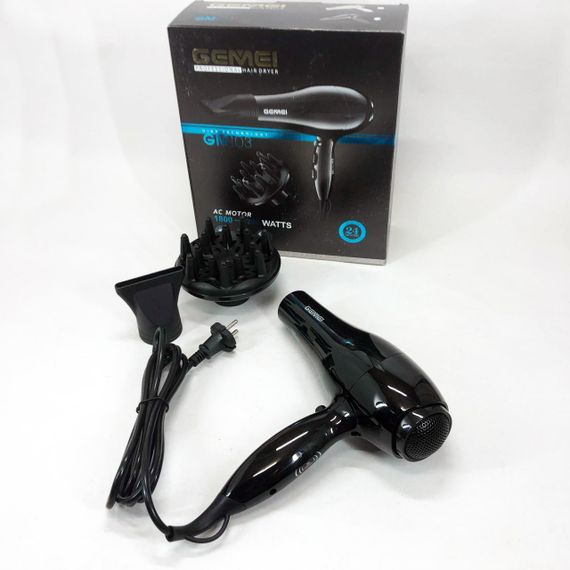 Фен для разных типов волос Gemei GM-103 2200 Вт, Хороший фен для дома Малошумный укладки волос UX-64 | Зображення 4