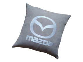 Авто Подушка з вишивкою логотипу марки мазда Mazda сірий автомобілісту 00186