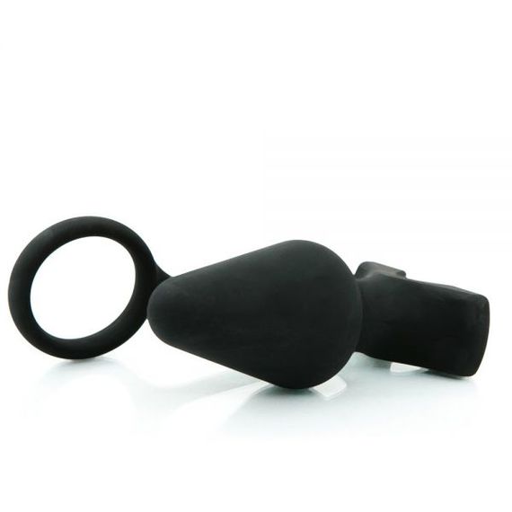 Анальна пробка з кільцем Black Silicone, Черный | Зображення 1