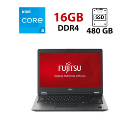 Ноутбук Fujitsu Lifebook U748 / 14" (1920x1080) IPS Touch / Intel Core i5-8250U (4 (8) ядра по 1.6 - 3.4 GHz) / 16 GB DDR4 / 480 GB SSD / Intel HD Graphics 620 / WebCam б/у
