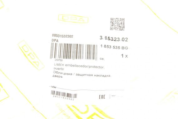 Молдинг двері бокової L VW Crafter 2.0 2.5 TDI 06-16 88531532302 | Зображення 1