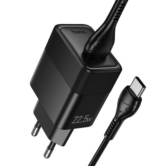 СЗУ Hoco CS111A Lounge PD22.5W (1USB-C) + кабель USB to Type-C Black | Зображення 2