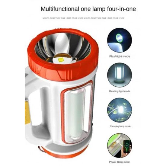 Фонарь переносной кемпинг 6088-LED+COB с функцией PowerBank, фонари для кемпинга camping. Цвет: оранжевый | Зображення 3