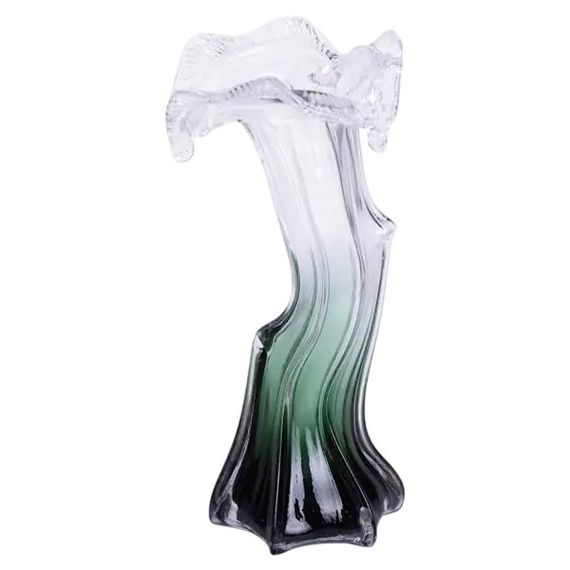 Декоративна скляна ваза для квітів 29 см фігурна Зелена HP-9-1 | Зображення 4