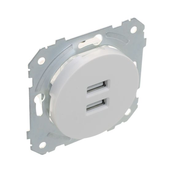Розетка белая WB-2USB wh