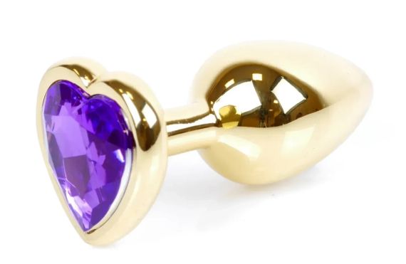 Анальна пробка Boss Series - Jewellery Gold Heart PLUG Purple S, BS6400043 Sex Aura | Зображення 1