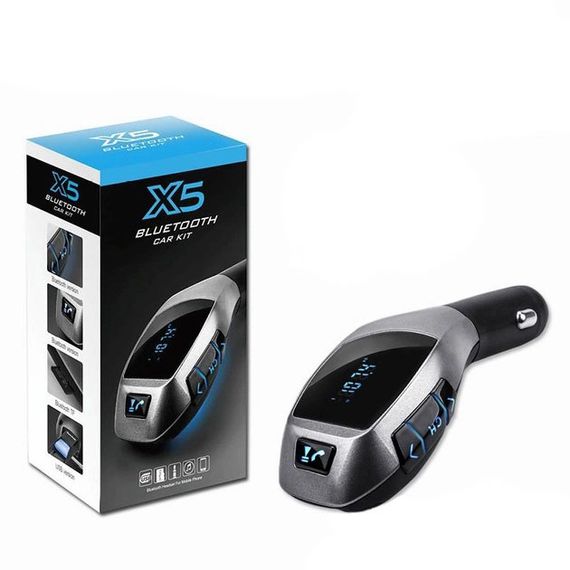 Автомобильный bluetooth fm модулятор X5 ВТ для автомагнитолы, mp3 / фм трансмиттер с дисплеем | Зображення 2