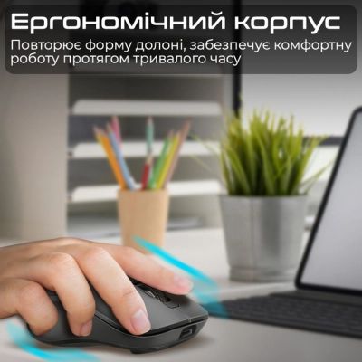 Мышка Promate Samo Wireless/Bluetooth Black (samo.black) | Зображення 2