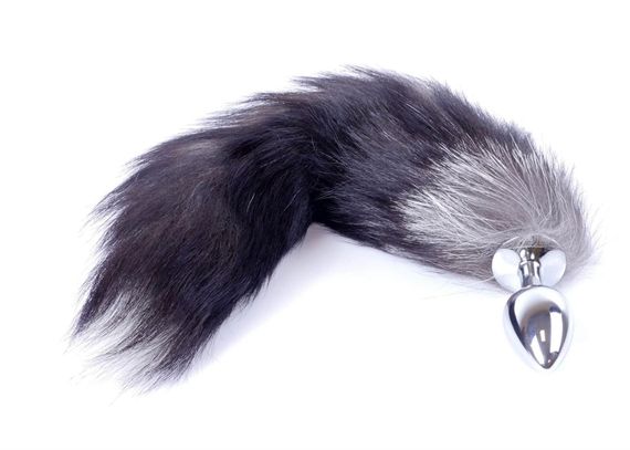 Анальна пробка Exclusivity Fox Tail Black Срібляста 2XL | Зображення 2