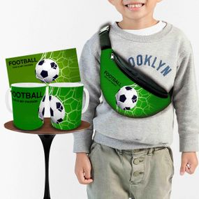 Набір: дитяча сумка-бананка+кружка Футбол 32х15см, бананка для хлопчика футболіста через плече на подарунок (00996)