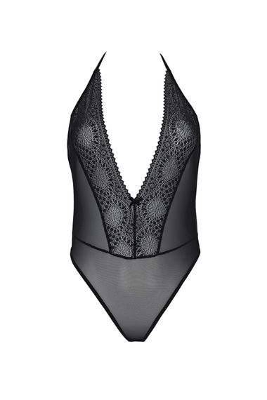 Боді Passion DROSERA BODY black, S/M, високі вирізи, верх на зав’язках | Зображення 2