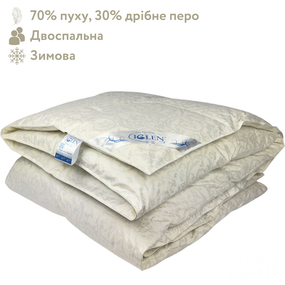 Ковдра пухо-перова 70% пуху зимова двоспальна IGLEN Roster 172х205 в тіку (1722052)