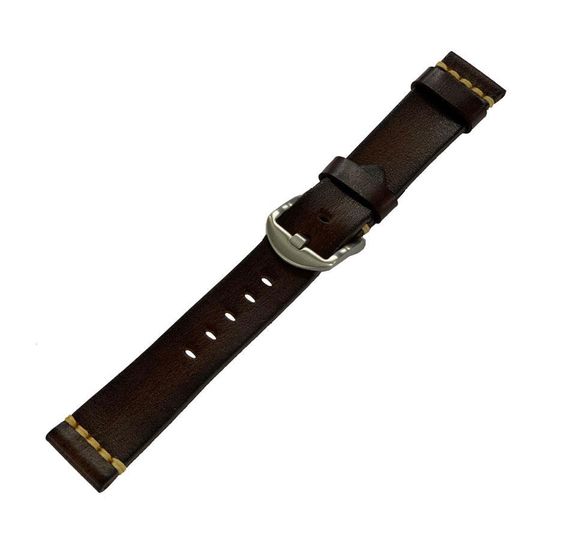 Кожаный ремешок Primolux C052B Steel buckle для часов Samsung Galaxy Watch 3 45mm (SM-R840) - Dark Brown | Зображення 4